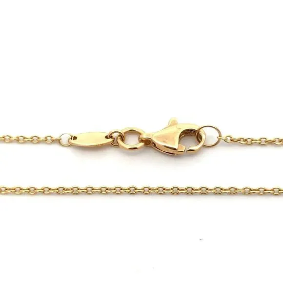 Designer ARR 14K Yellow Gold Puffy Heart Love Anniversary Pendant Chain Necklace